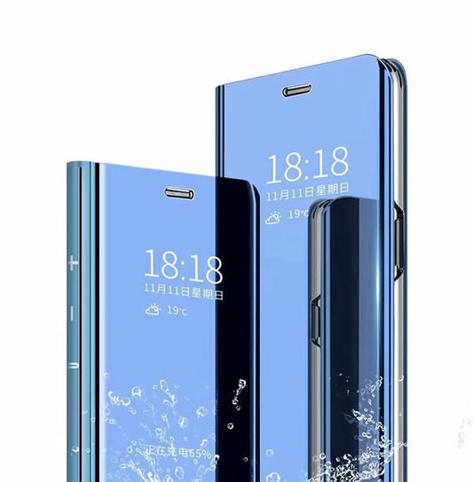 Preklopni ovitek za Honor X9a – pametni preklopni z ogledalom, ultra tanek, stojalo (moder)
