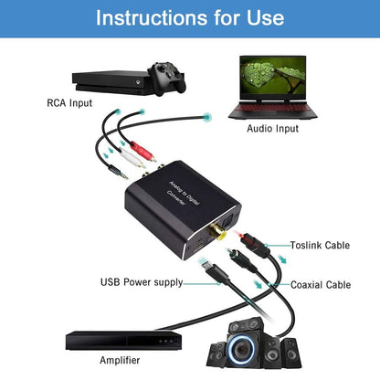 AMANKA analogno-digitalni avdio pretvornik RCA + 3,5 mm na Toslink/SPDIF