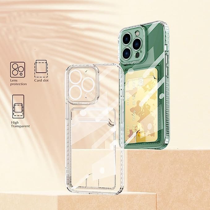 Ovitek za telefon iPhone 11 Pro Max z žepkom za kartice, prozorna – Infostyle