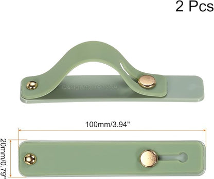 QUARKZMAN Silicone Phone Holder with Finger Strap – Mobile Phone Stand (Olive Green, 2 Pieces)