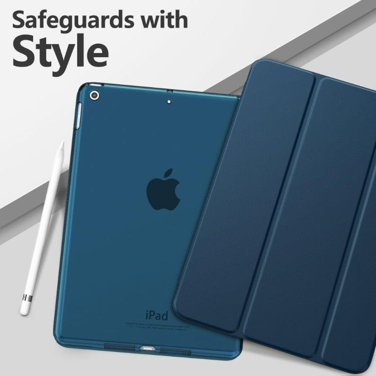 Preklopna torbica za tablični računalnik Apple iPad 9/8/7 (2021/2020/2019) 10.2" – MoKo – Modra / Umetno usnje + polikar