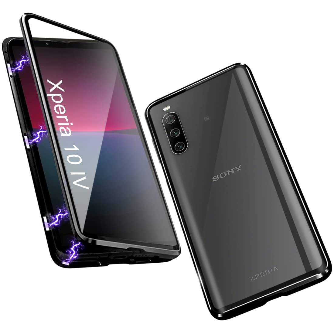 ANFAIRLACE magnetni ovitek z 360° zašèito za Sony Xperia 10 IV v srebrni barvi