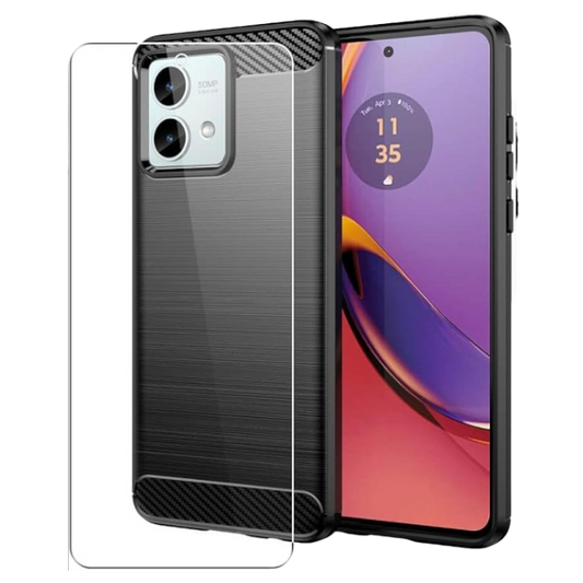 Komplet ovitek "Carbon" + zaščitno steklo za Motorola Moto G84 – Infostyle