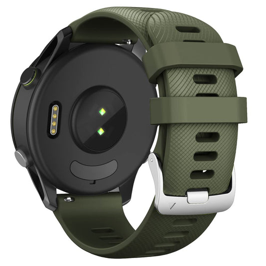 22 mm modni silikonski pašček za pametne ure – Garmin, Samsung Galaxy Watch, Gear S3 – vojaško zelena