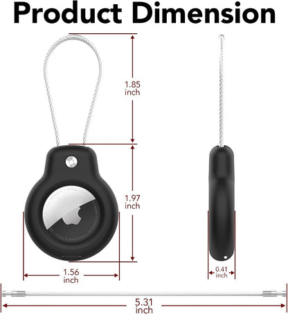 AirTag Luggage Tags (2 Pack) – Metal Holder with Secure Lock, Black/Pink