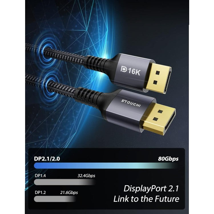 Kabel Stouchi 16K DisplayPort 2.1 DP2.1, 1m