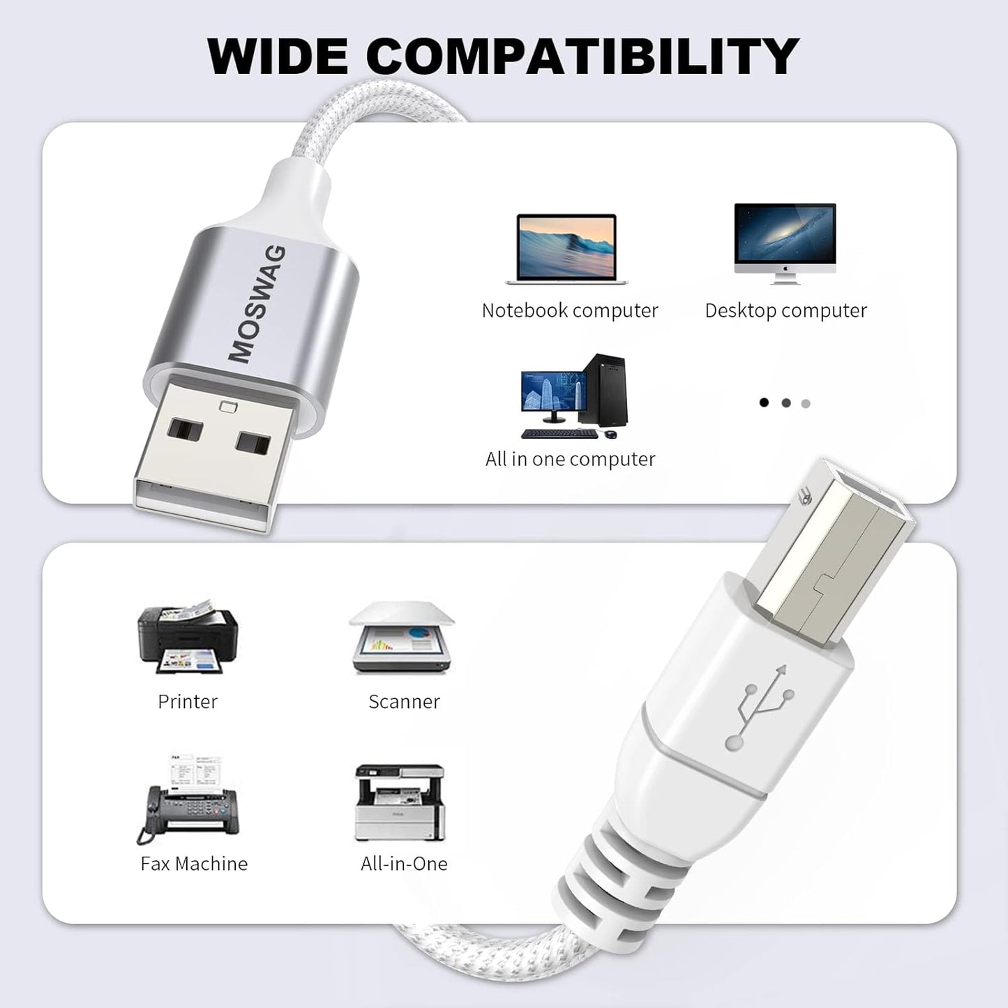 Tiskalniški kabel USB, 5m – Moswag