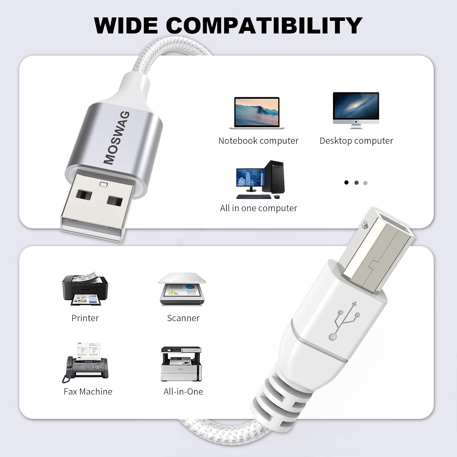 Tiskalniški kabel USB, 5m – Moswag