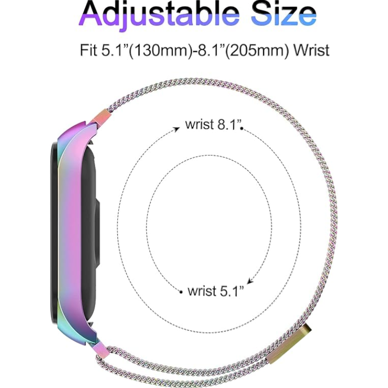 Kovinski pašček "Rainbow Metal" za Xiaomi Mi Band 7 – Infostyle
