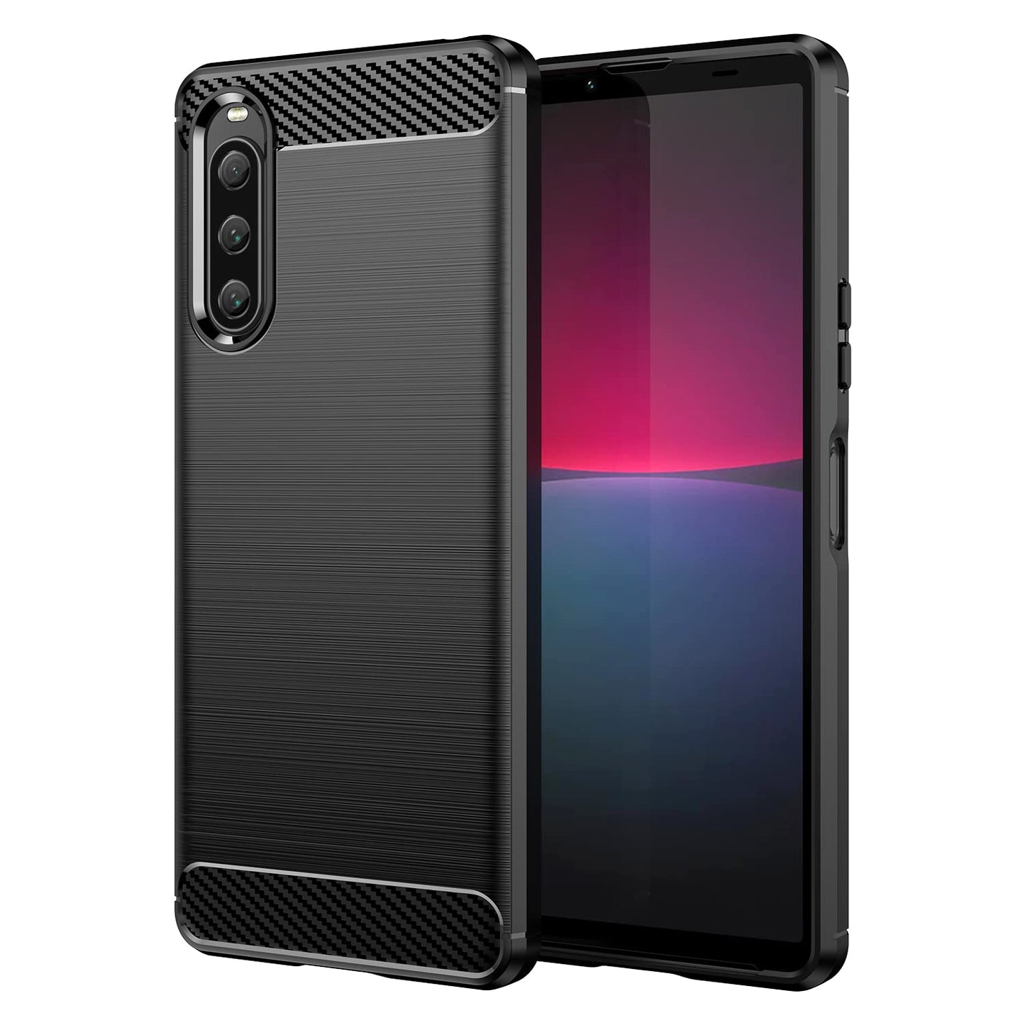Carbon maskica Sony Xperia 10 V – TPU silikonska, otporna na udarce (crna)