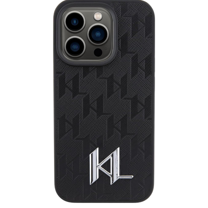 Ovitek Karl Lagerfeld "Monogram Hot Stamp Metal Logo" za iPhone 15 Pro (KLHCP15LPKLPKLK)