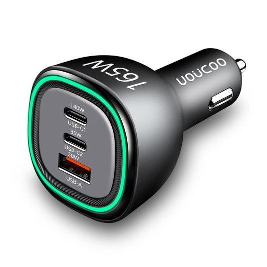 UOUCOO-avtomobilski-polnilec-USB-C-PD3-1-QC3-0-165W