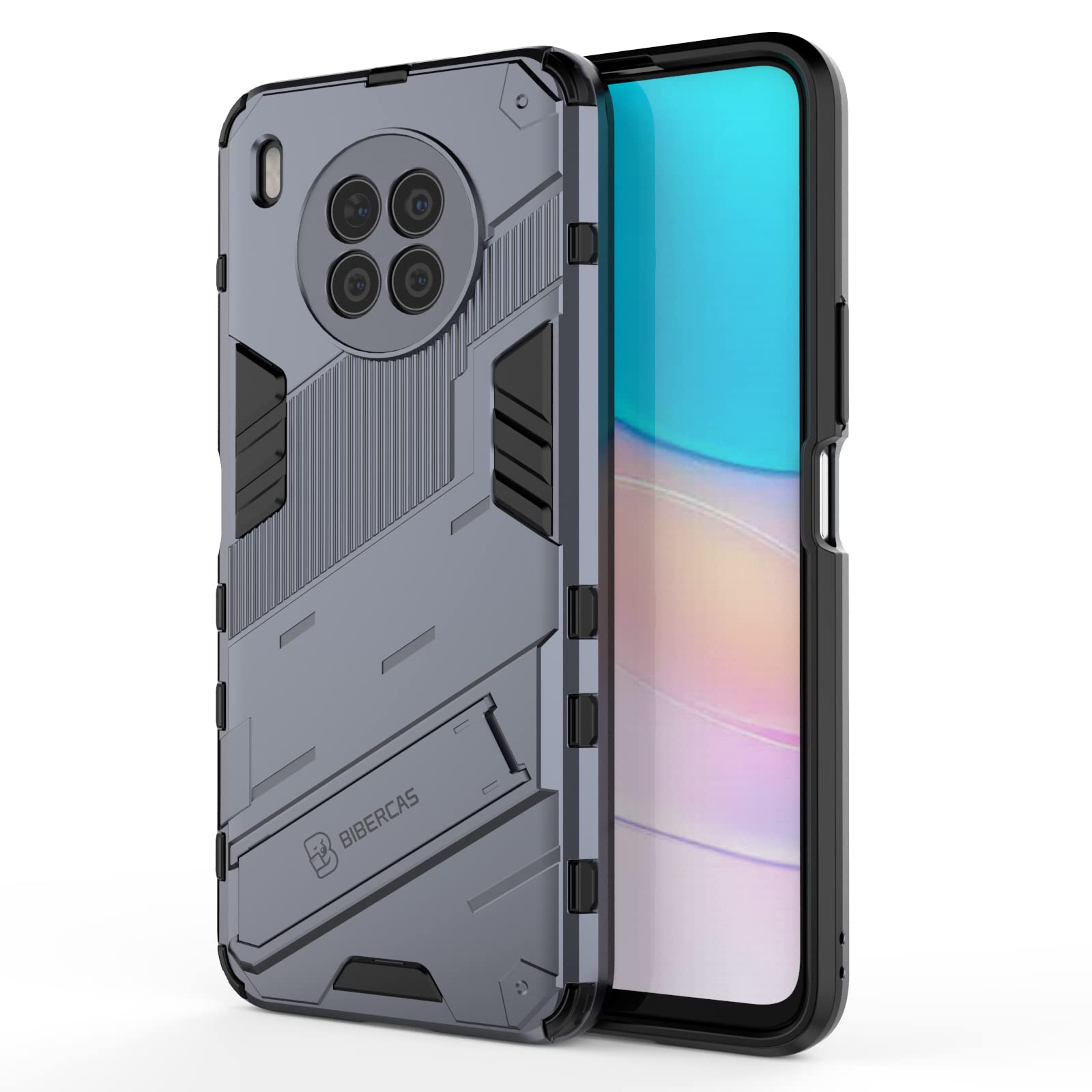 GIOPUEY-hibridni-ovitek-s-stojalom-Huawei-Nova-8i-Honor-50-Lite-siva