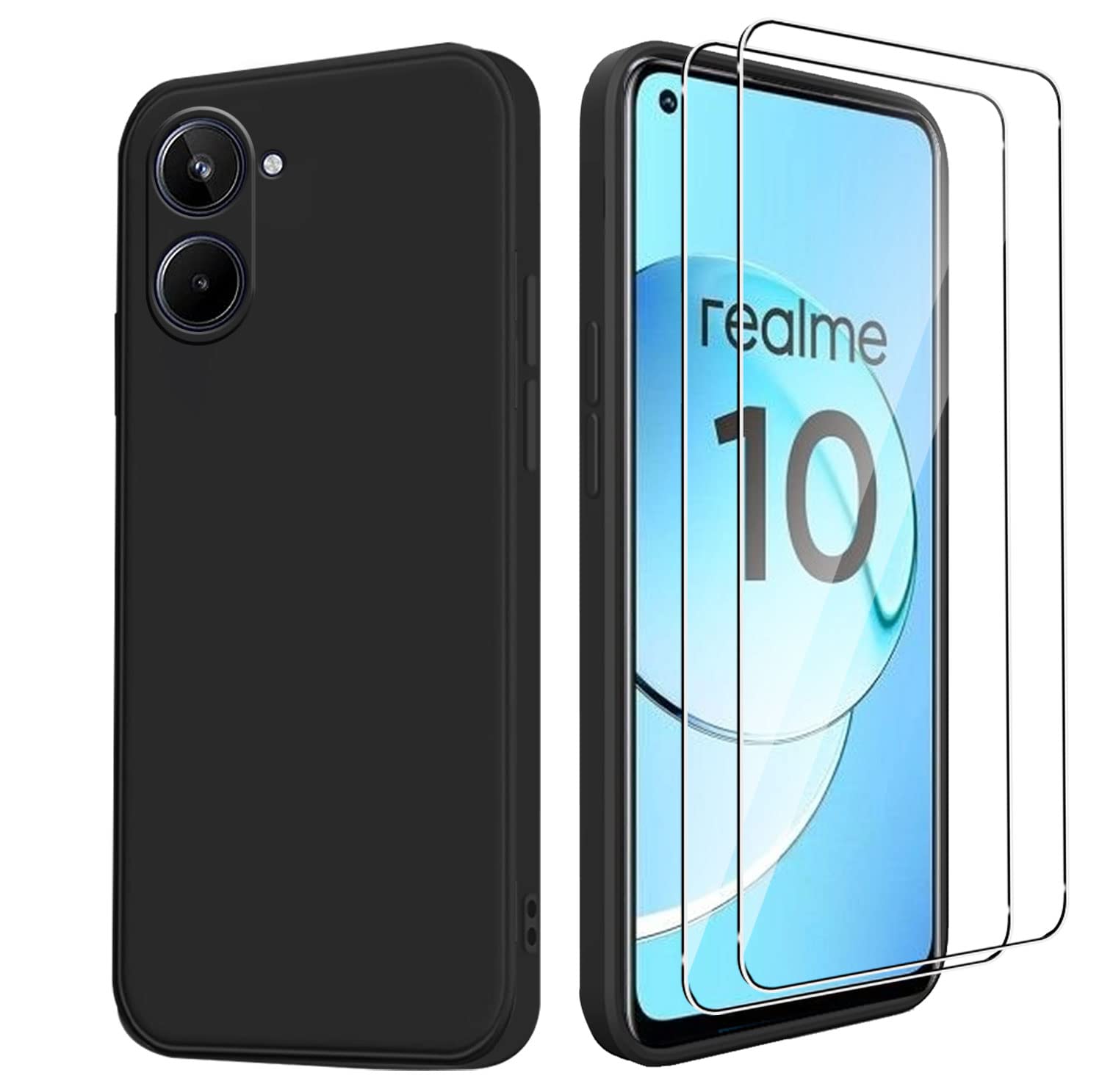 Ovitek-2x-zascitno-steklo-Realme-10-4G-crna