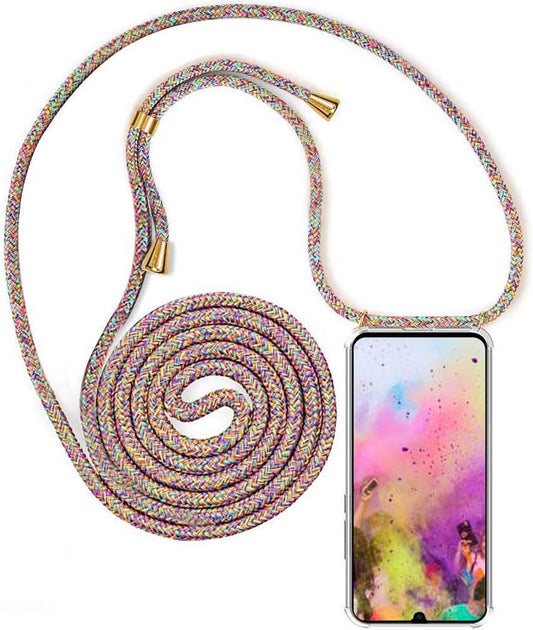 Transparent Case with Lanyard RainbowBlack for Samsung Galaxy S23 Ultra