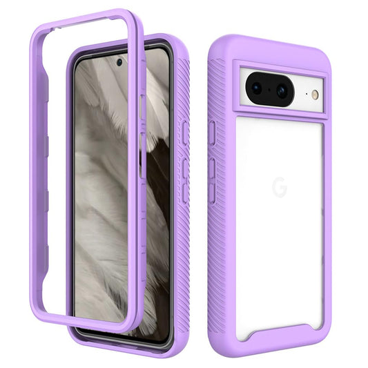 SEAHAI prozoren ovitek za Google Pixel 8 – vojaška zaščita, TPU+PC, svetlo vijoličen