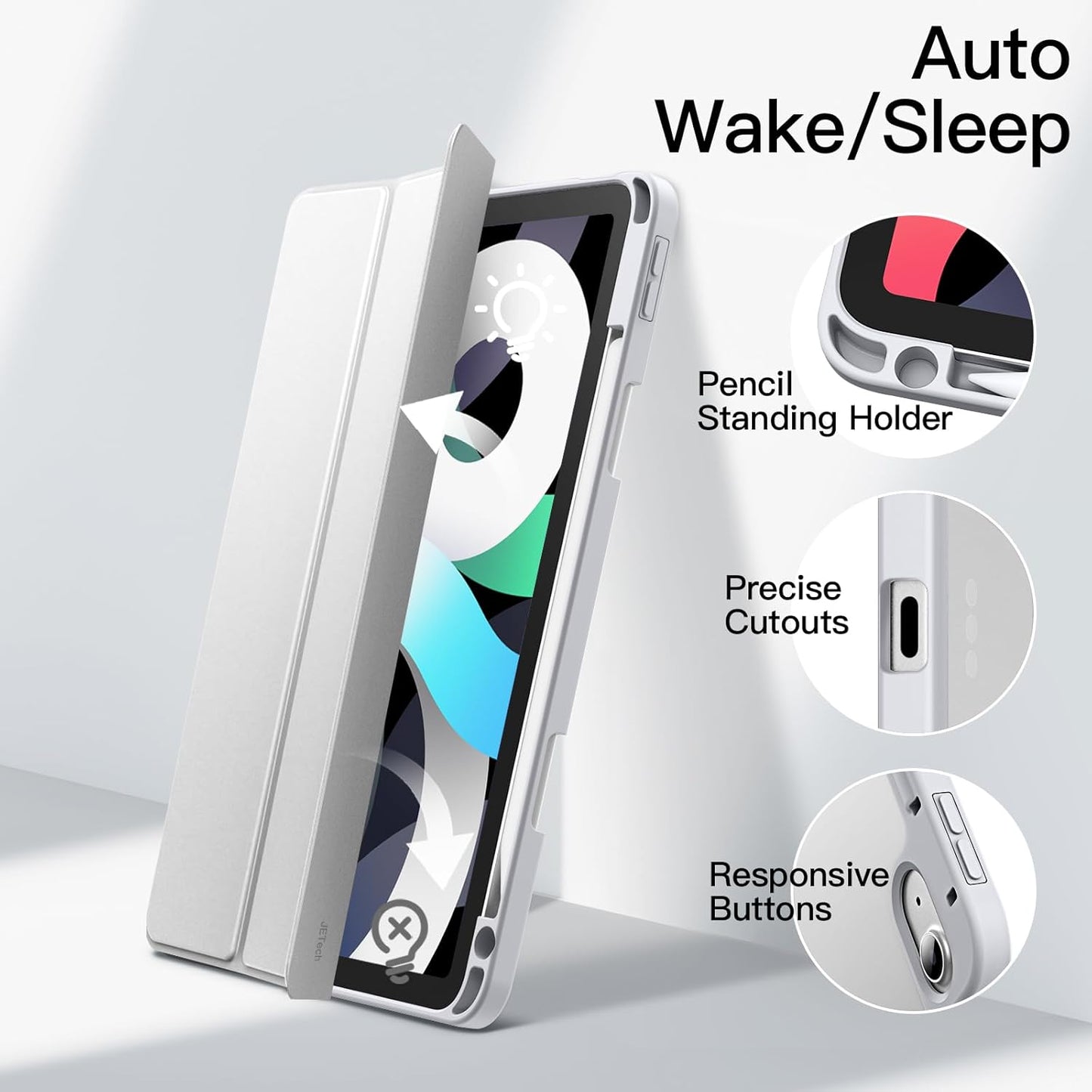 Ovitek ''JETech'' za iPad Air 11" M2 (2024), iPad Air 5/4 (2022/2020 5./4. gen.10,9") z držalom za svinčnik