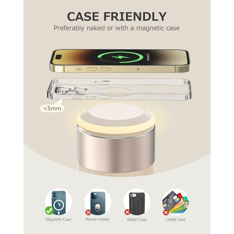 Bluetooth zvočniki ''COLSUR'' z nočno lučko, 2 v 1 brezžična polnilna postaja