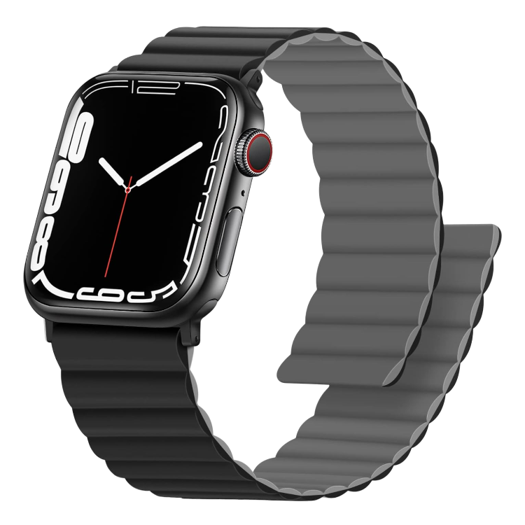 Pašček za Apple Watch Anlinser Magnetic + ovitek za Apple Watch Ultra 2 Series 9/8/7/6/5/3/SE (49/45/44/42mm), črno-siva