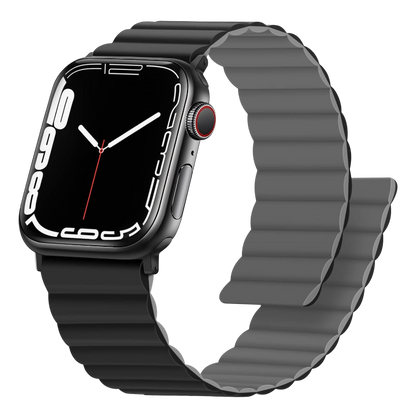 Pašček za Apple Watch Anlinser Magnetic + ovitek za Apple Watch Ultra 2 Series 9/8/7/6/5/3/SE (49/45/44/42mm), črno-siva