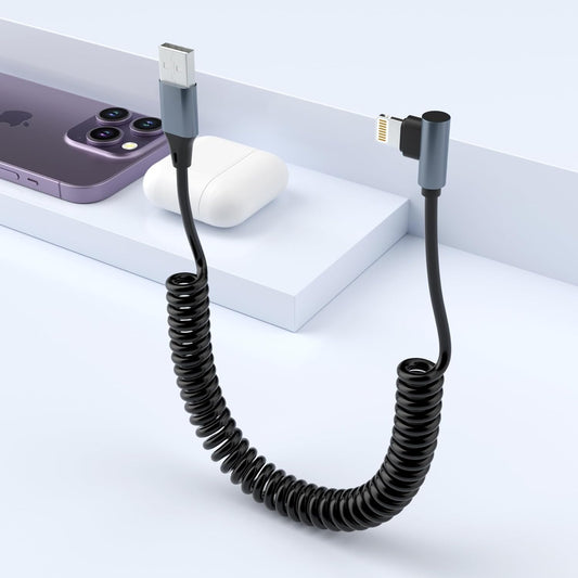 90° spiralni Lightning kabel za iPhone MFi CarPlay – kotni USB kabel