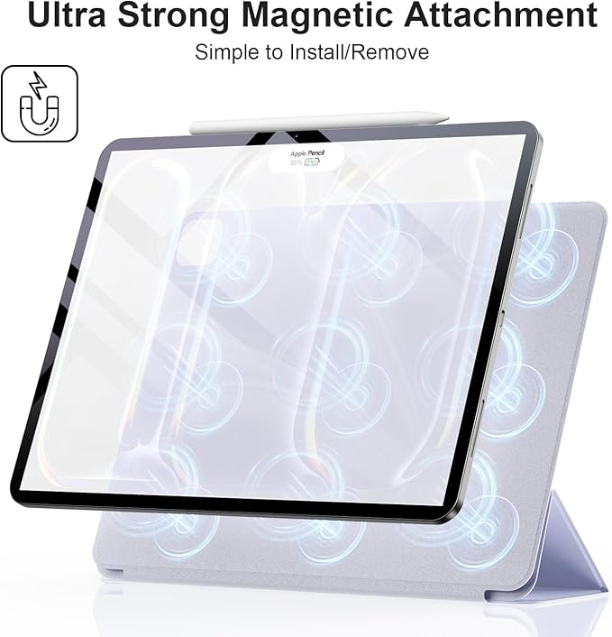 ZtotopCases ovitek za iPad Pro 13 (2024) – magnetni, ultra tanek, stojalo, auto sleep/wake, vijoličen