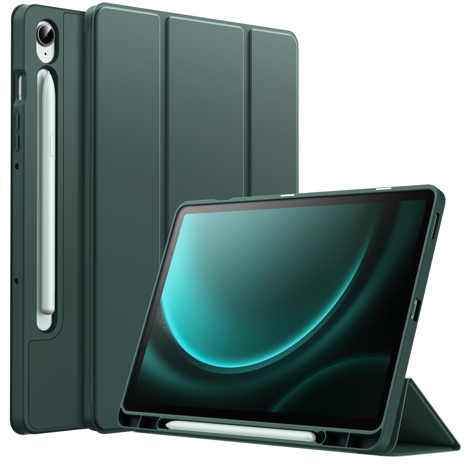 ovitek-jetech-samsung-galaxy-tab-s9-fe-10-9-drzalo-pisala-temno-zelena