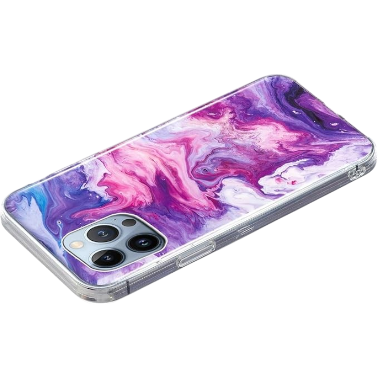 Ovitek "Gloss Marble" za iPhone 15 Pro Max, vijolična – Infostyle