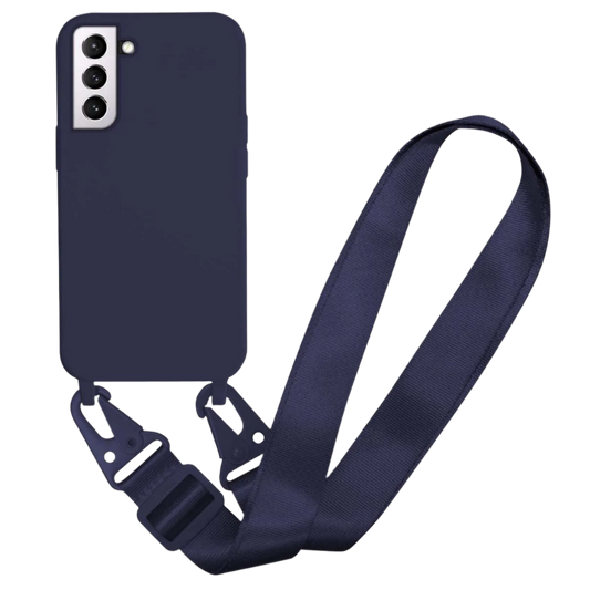 Ovitek za telefon s trakom "Bigcousin" za Samsung Galaxy S21 FE – Infostyle – Modra