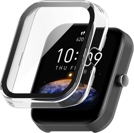 Protective case for Amazfit Bip 3 / 3 Pro + glass – 360° (2 pieces)