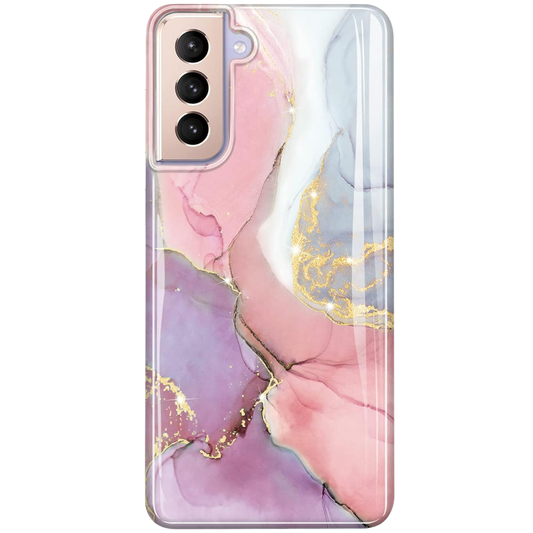 Ovitek za telefon "Marble" za Samsung Galaxy S21 – Infostyle – Roza / TPU silikon