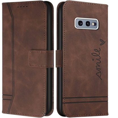 Preklopna torbica "Smile" za Samsung Galaxy S10e, temno rjava – Infostyle – Temno rjava