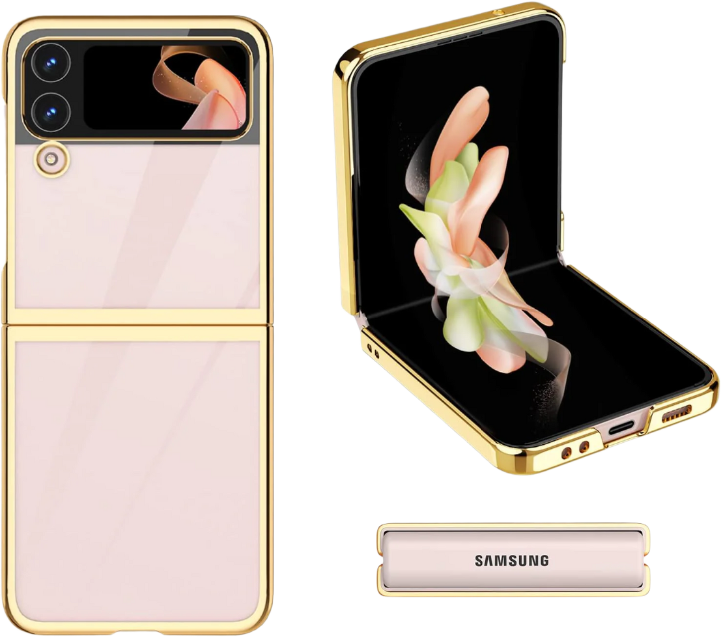 Ovitek za telefon Samsung Galaxy Z Flip 4, prozorno-zlata – MATEPROX – Prozorna