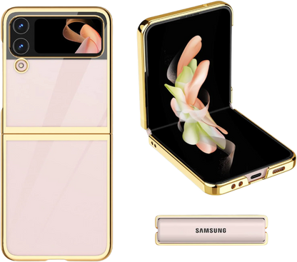 Ovitek za telefon Samsung Galaxy Z Flip 4, prozorno-zlata – MATEPROX – Prozorna