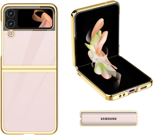 Ovitek za telefon Samsung Galaxy Z Flip 4, prozorno-zlata – MATEPROX – Prozorna