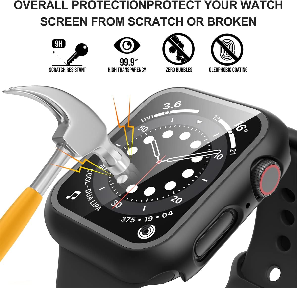 Zaščitni ovitek ''Diruite'' iz kaljenega stekla za iWatch 44 mm, 2kos – Infostyle