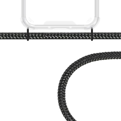 ZhinkArts ovitek za iPhone XR z vrvico za okoli vratu – prozoren, črna vrvica