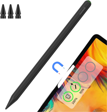 Stylus Pen s funkcijo brezžičnega polnjenja, združljiv z iPad Air 4/5, Pro 11/12.9, Mini 6 – GOOJODOQ – Črna