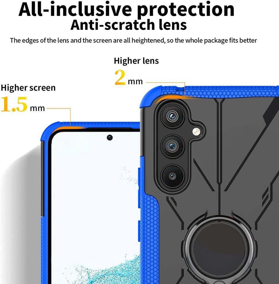 HAOYE ovitek za Samsung Galaxy A14 5G - 360° Magnetni Obroč, PC + TPU Zaščita Pred Udari, Moder