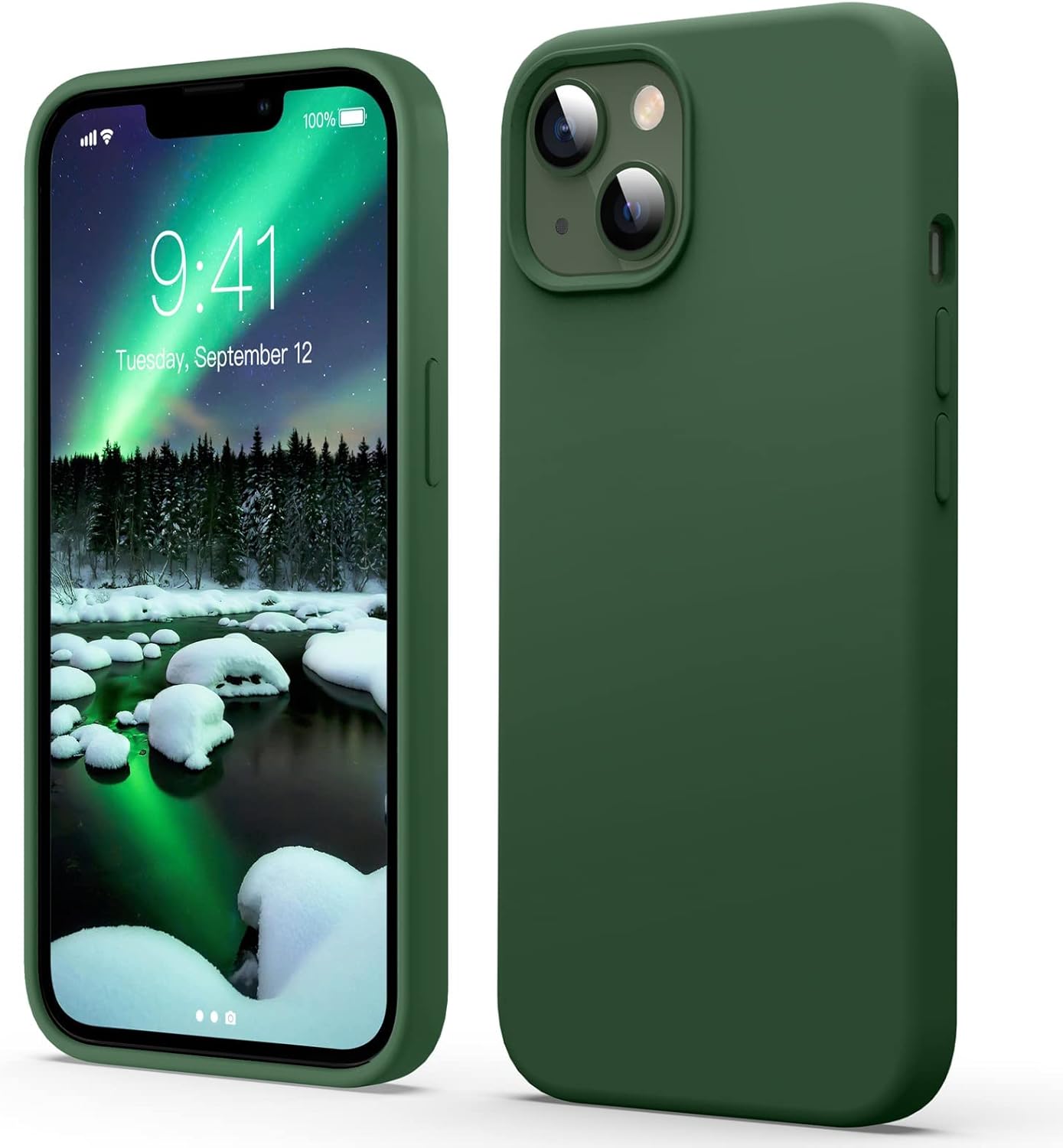 Silikonski ovitek Flyzoo Liquid za iPhone 14 Plus – temno zelena