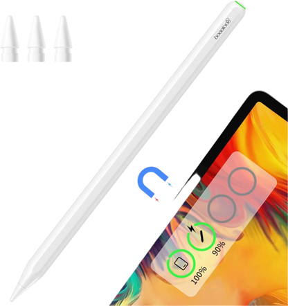 Stylus Pen s funkcijo brezžičnega polnjenja, združljiv z iPad Air 4/5, Pro 11/12.9, Mini 6 – GOOJODOQ – Bela
