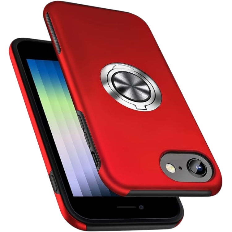 Ovitek "ring stojalo" za iPhone SE/7/8, rdeča – AOUIA – Rdeča