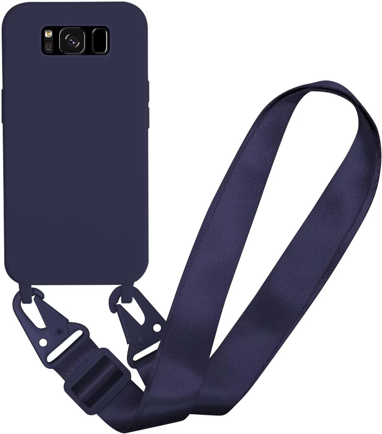 Silikonski ovitek Bigcousin s trakom za Samsung Galaxy S10e – temno modra
