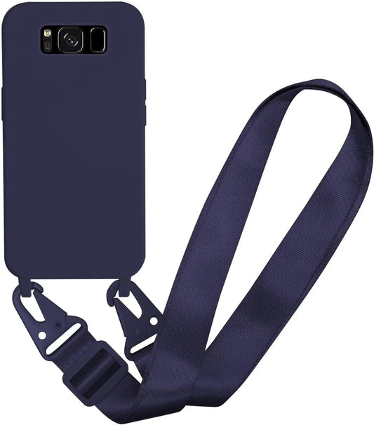 Silikonski ovitek Bigcousin s trakom za Samsung Galaxy S10e – temno modra