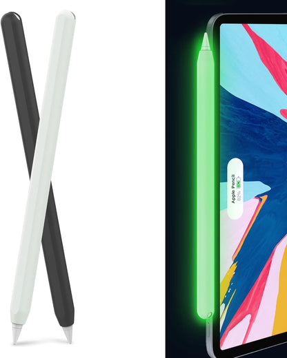 AhaStyle Silicone Case for Apple Pencil 2nd Gen & Apple Pencil Pro (2024) – Black & Luminous Green (2 Pack)