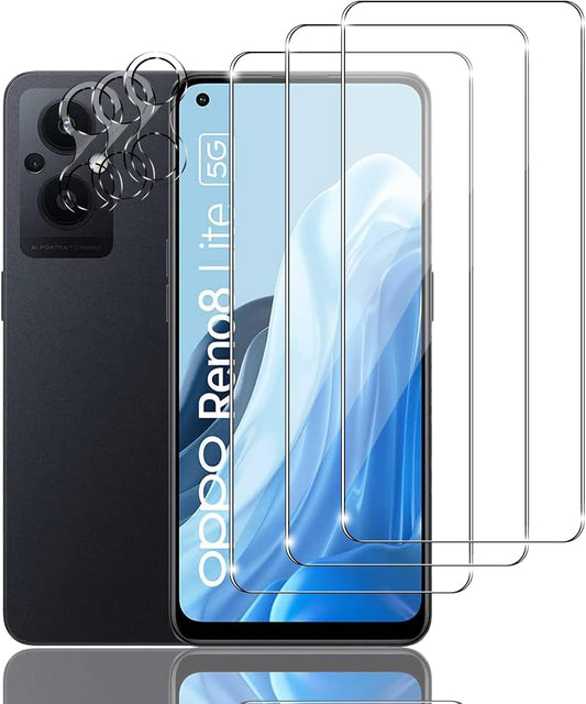Mzhki Paket 3 + 3 zaščitnih stekel za Oppo Reno8 Lite 5G