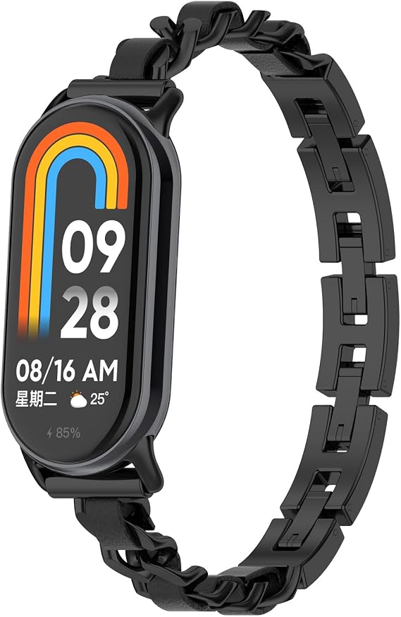 LOKEKE kovinski pašček za Xiaomi Band 8 - Nadomestni pašček iz nerjavečega jekla črna