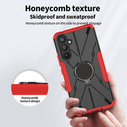 HAOYE ovitek za Samsung Galaxy A14 5G - 360° Magnetni Obroč, PC + TPU Zaščita Pred Udari, Moder