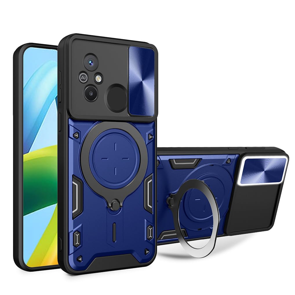 Hibridni-trdi-PC-ovitek-drsni-pokrov-kamere-magnetno-stojalo-Xiaomi-Redmi-12C-Xiaomi-Redmi-11A-modra