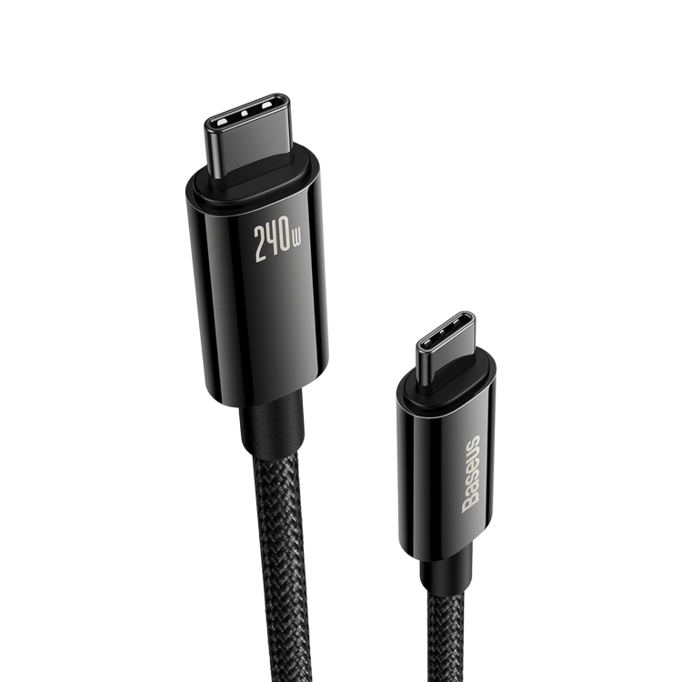 Kabel USB C v USB C 240w, 2m č – Baseus – Črna